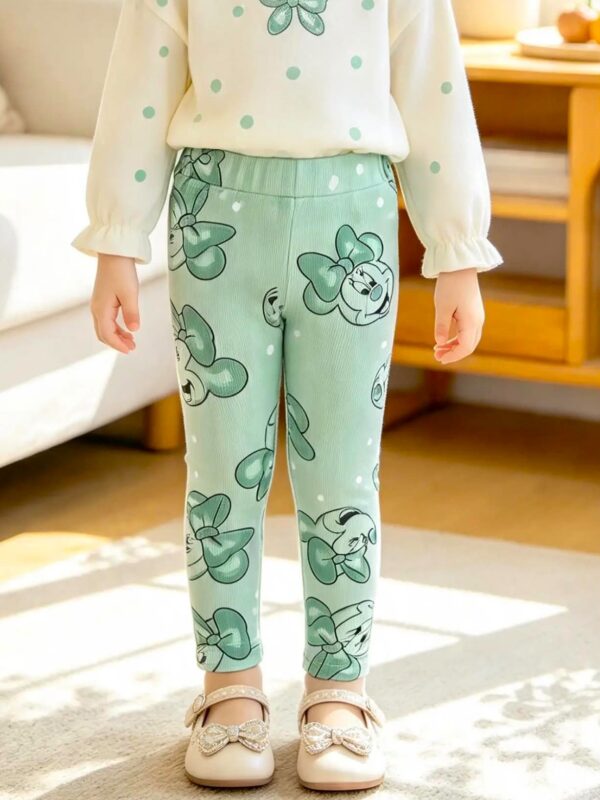 Legginsy miętowe z prążka Myszka Minnie