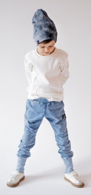 Spodnie NUNU joggery dekatyzowane vintage blue - obrazek 3