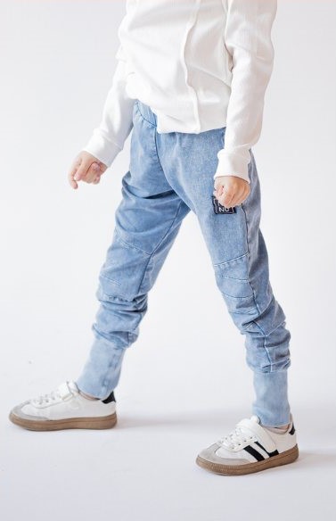 Spodnie NUNU joggery dekatyzowane vintage blue - obrazek 2
