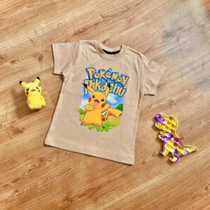 T-shirt Pokemon Pikachu beż