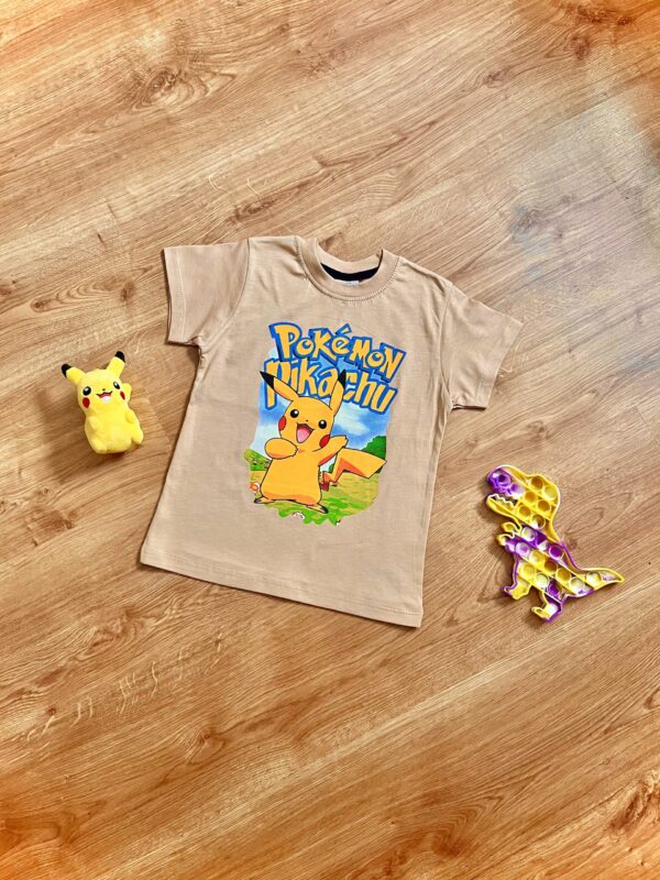 T-shirt beżowy Pokemon Pikachu