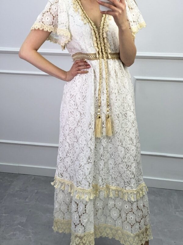 Sukienka maxi boho koronka
