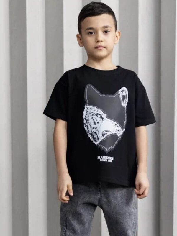 T-shirt czarny Wilk MashMnie