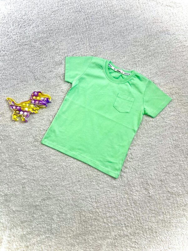 T-shirt chłopięcy zielony kieszonka