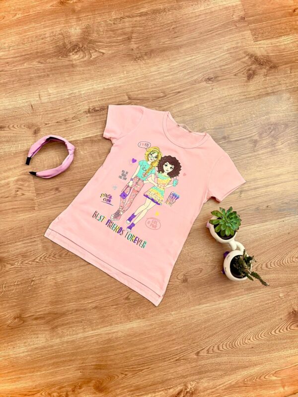 T-shirt Best Friends Forever – brzoskwiniowy