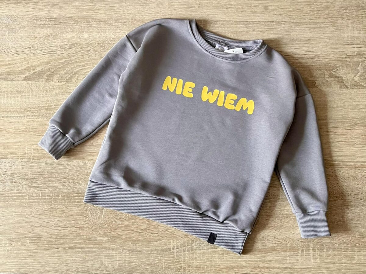 Bluza All For Kids szara „NIE WIEM „