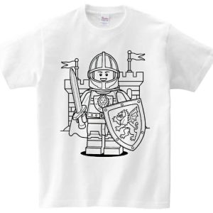 T-shirt rycerz zamek Lego do kolorowania + pisaki
