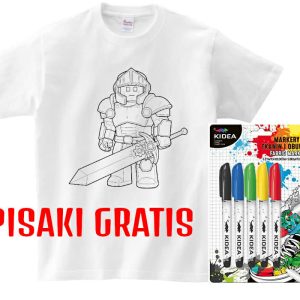 T-shirt rycerz Lego do kolorowania + pisaki