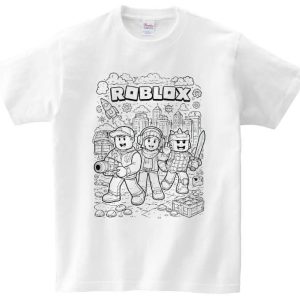 T-shirt Roblox postacie do kolorowania + pisaki