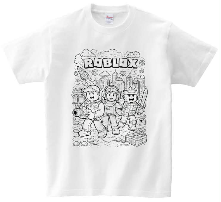 T-shirt Roblox postacie do kolorowania + pisaki