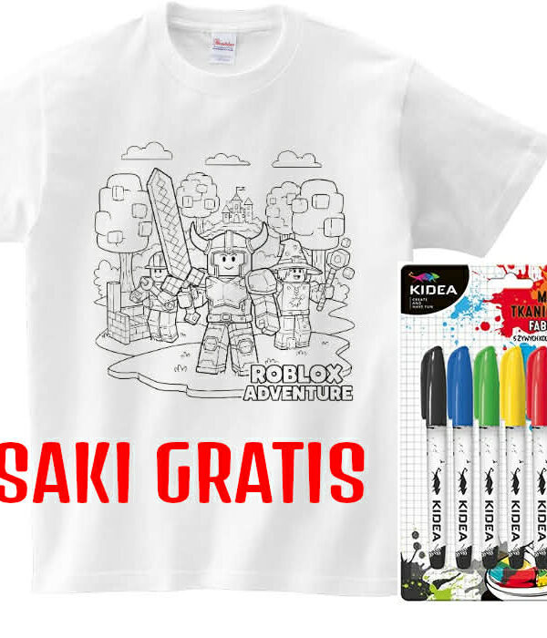 T-shirt Roblox przygoda do kolorowania + pisaki