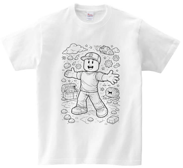 T-shirt Roblox do kolorowania + pisaki