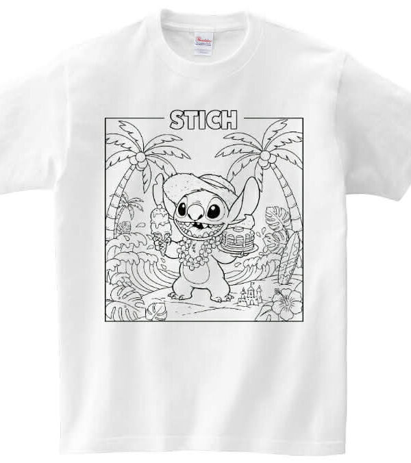 T-shirt Stich deser do kolorowania + pisaki