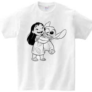 T-shirt Lilo i Stich przytulaski do kolorowania + pisaki
