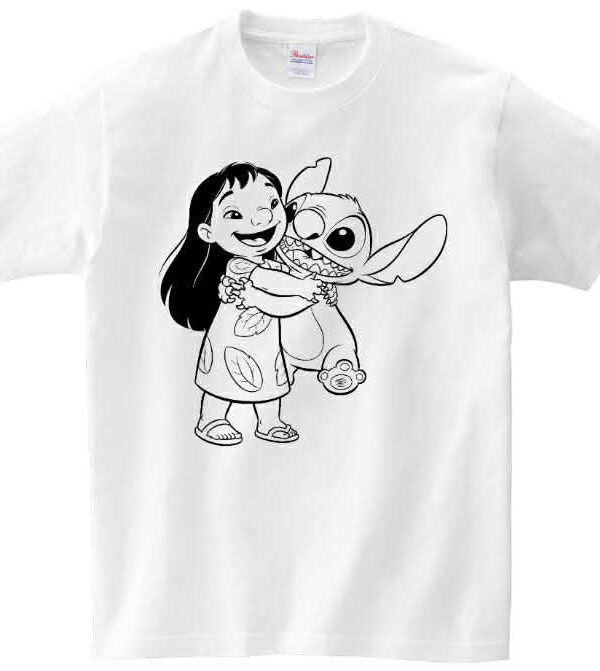 T-shirt Lilo i Stich przytulaski do kolorowania + pisaki