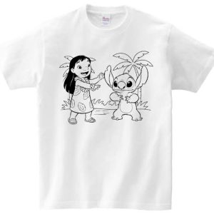 T-shirt Lilo i Stich do kolorowania  + pisaki