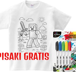T-shirt Minecraft miecz do kolorowania + pisaki