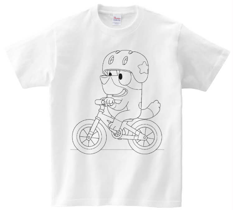 T-shirt Blue na rowerze do kolorowania + pisaki