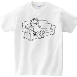T-shirt Garfield na kanapie do kolorowania + pisaki