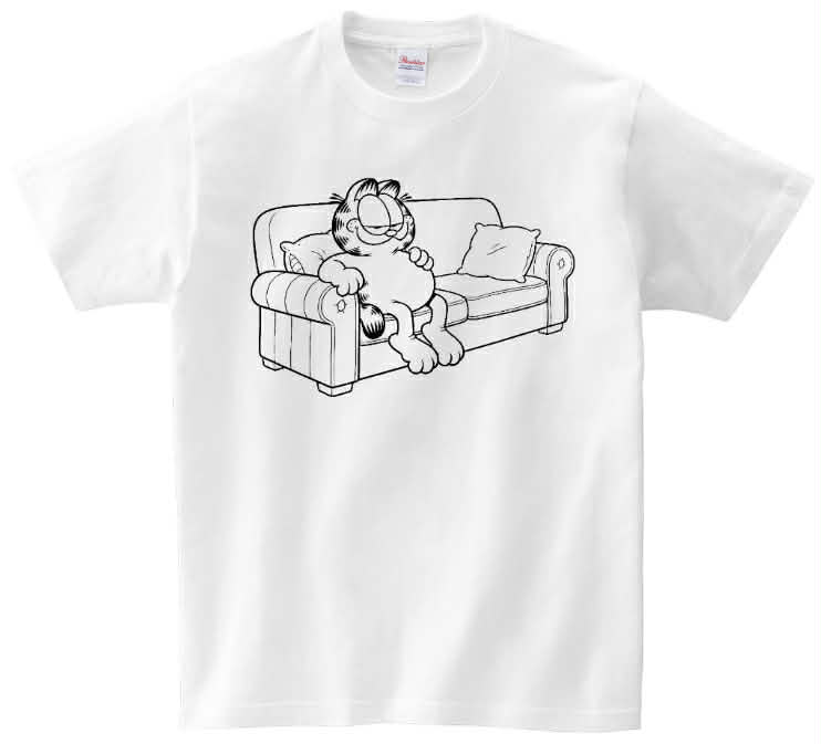 T-shirt Garfield na kanapie do kolorowania + pisaki