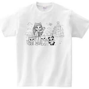 T-shirt Koci domek Gabi powitanie do kolorowania  + pisaki