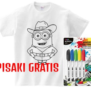 T-shirt Minionek kowboj do kolorowania + pisaki