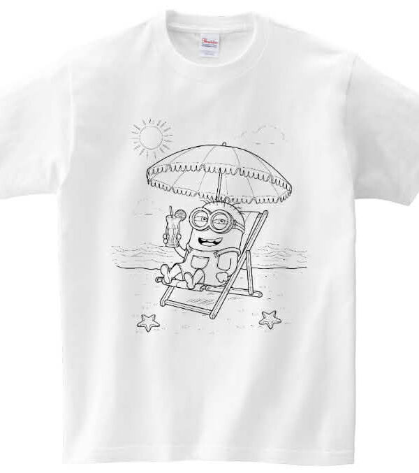 T-shirt Minionek na wakacjach do kolorowania + pisaki