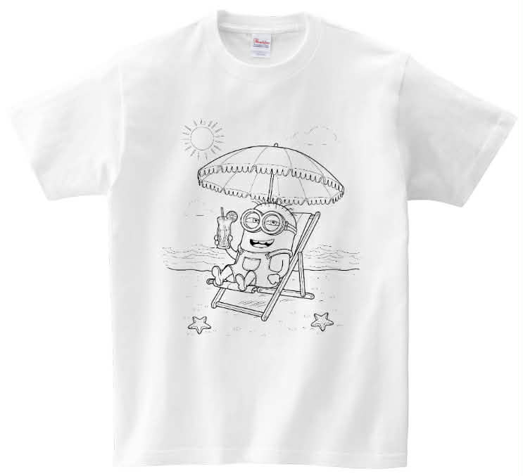 T-shirt Minionek na wakacjach do kolorowania + pisaki