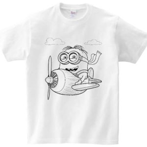 T-shirt Minionek w helikopterze do kolorowania + pisaki