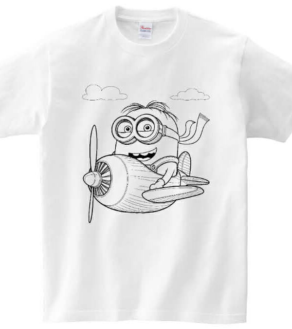 T-shirt Minionek w helikopterze do kolorowania + pisaki