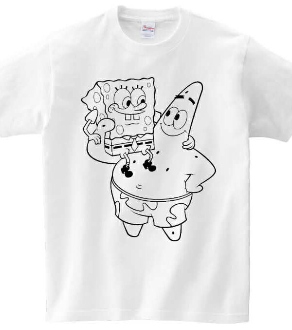 T-shirt SpongeBob i Patryk do kolorowania + pisaki