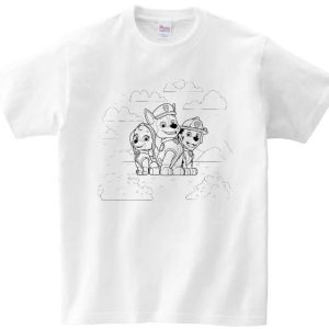 T-shirt 3 pieski Psiego Patrolu do kolorowania + pisaki