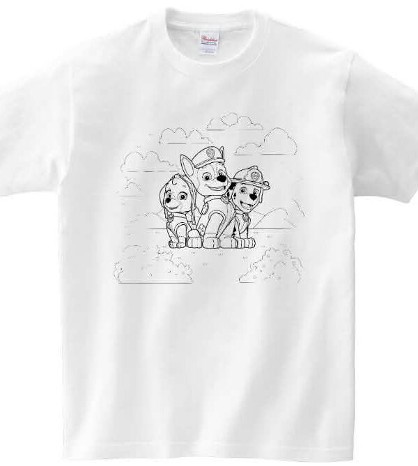 T-shirt 3 pieski Psiego Patrolu do kolorowania + pisaki