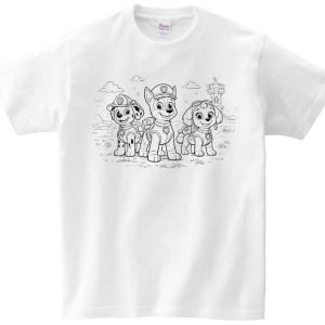 T-shirt Marshall, Chase i Skye do kolorowania + pisaki