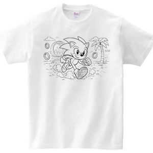T-shirt Sonic bieg do kolorowania + pisaki