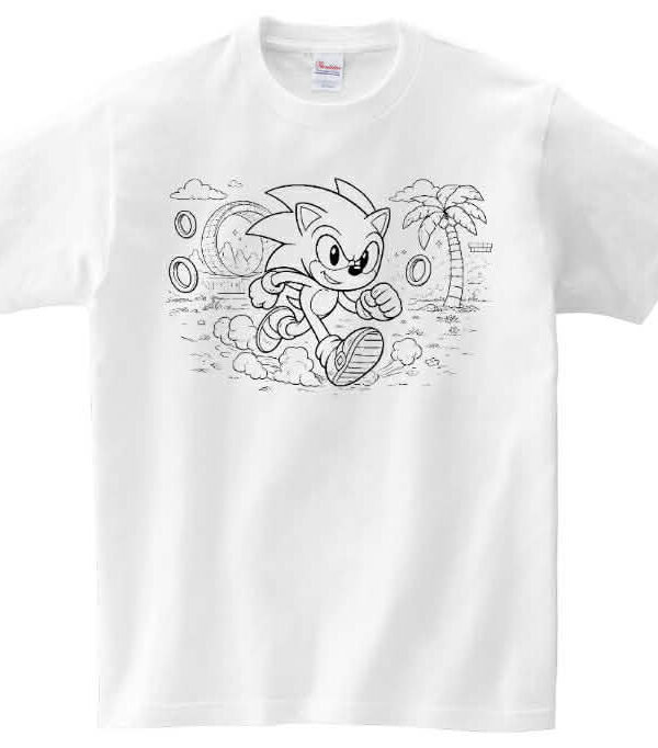 T-shirt Sonic bieg do kolorowania + pisaki