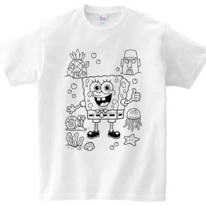 T-shirt SpongeBob i Gacuś do kolorowania + pisaki