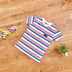 T-shirt w paski Autko