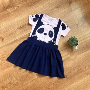 Sukienka na szelkach Panda